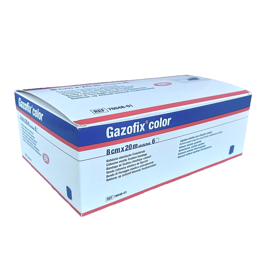 elastische 8 x Hilfe 20 / Fitness Gazofix®color Sport / blau Tape Bellasan | m, cm | / | Tape Fixierbinde, Tape 1. | Sportverletzung |